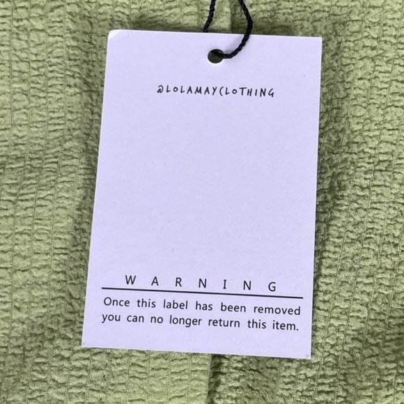 Lola May shirt Dress with Tie Waist in Green - Picture 6 of 7